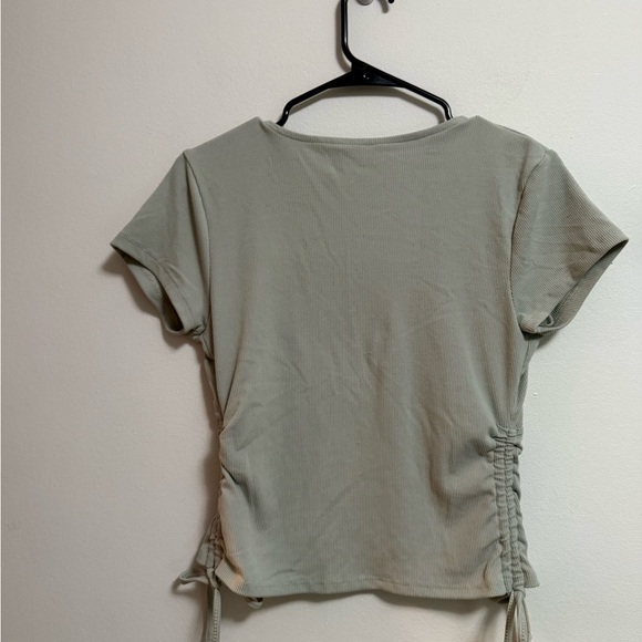 Wallflower Women's Light Green V-Neck Blouse - Picture 4 of 5